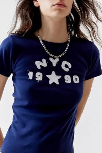 Y2k Aesthetic Graphic Baby Tees for Women Tight Short Sleeve Crop Tops 90s Teenagers Shirt Clothing Summer 2025 thumbnail 3