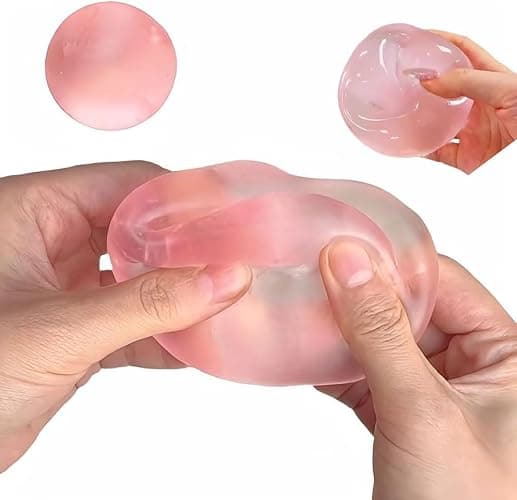 Coconut Oil Squeeze Toys, 2026 New Handmade Malt Sugar Balls Filled Stress Relief Squishy Soft Non-Sticky Sensory Fidget Toy for Adults Relaxation and Focus (Pink) thumbnail 7
