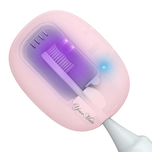 YourMate UVC Rechargerable Toothbrush Sanitizer Case Travel Toothbrush Covers Case with Holder for Houshold and Traveling or Business Trip Pink - Image 1