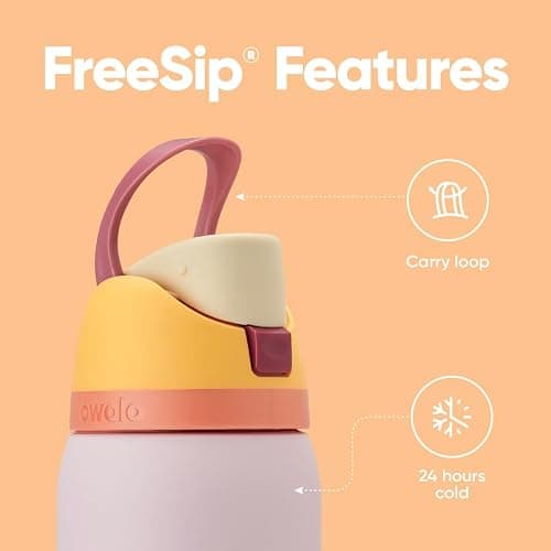 Owala FreeSip Insulated Stainless Steel Water Bottle with Straw for Sports and Travel, BPA-Free, 32 Ounce, Candy Store thumbnail 3