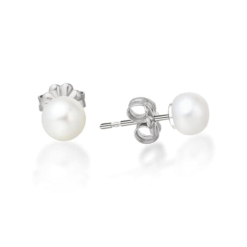 Limerencia Hypoallergenic F136 Pure Ttitanium Handpicked White Freshwater Cultured Pearl Earrings G23 Implant Grade Piercing Studs - Image 1
