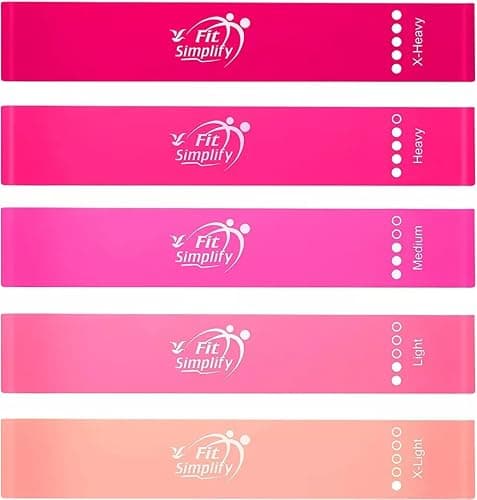 Fit Simplify Resistance Loop Exercise Bands with Instruction Guide and Carry Bag, Set of 5 thumbnail 2