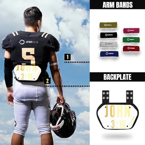 O Shield Golden Cross Chrome Football Back Plate, Lower Back Pads for Football Players, Rear Protector, Cross Series thumbnail 7