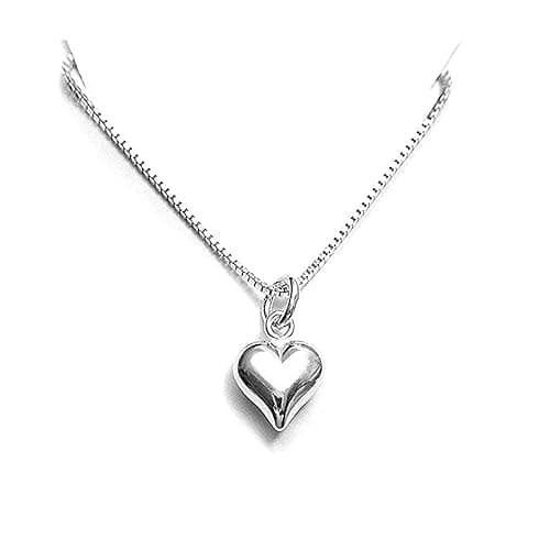 Tiny Delicate and Dainty Sterling Silver Heart Necklace for Girls, Daughter Birthday Gift, Granddaughter Gift Necklace, 14 inches plus 2-inch extender - Image 1