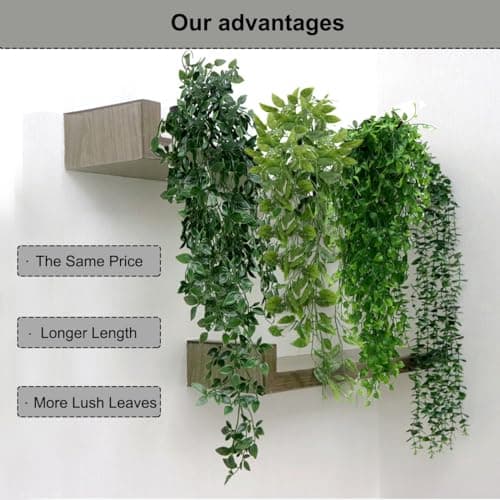 3Pcs Artificial Plants Artificial Hanging Plants,Vines Mandala Pea Eucalyptus Leaf Pseudoplant for Office Farmhouse Home Decor, Indoor Outdoor Wedding Home Decoration thumbnail 3