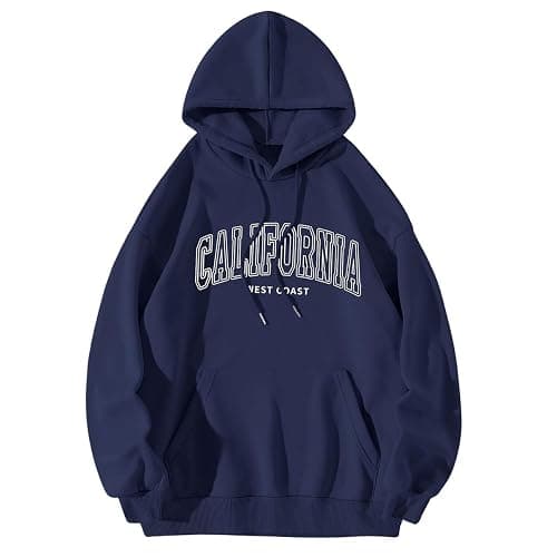 SOLY HUX Women's Cute Hoodies Graphic Preppy Sweatshirts for Teen Girls Long Sleeve Pullovers Fall Outfits with Pockets - Small - Dark Blue thumbnail 4