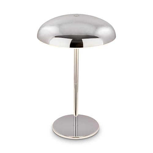 BRILONER - Lampe de table sans fil LED IP44 avec bord lumineux, variateur tactile, batterie interchangeable, lampe de chevet sans fil, lampe de salon à poser, chevet, 19,5x30,5 cm, chrome - Image 1