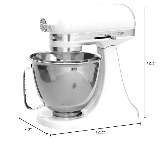 KitchenAid Artisan Mini 3.5 Quart Tilt-Head Stand Mixer - KSM3316X - White thumbnail 2