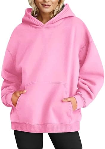 Women's Long Sleeve Oversized Pullover Solid Color Hoodie Fall Winter Sweatshirt with Pocket - Image 1