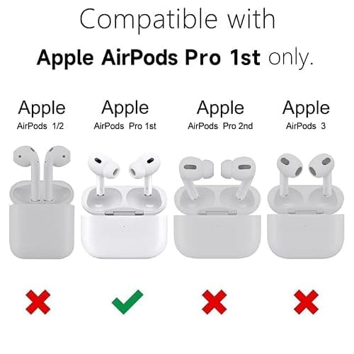 Svanove for Airpods Pro Case Clear Hard Plastic, Transparent Simple Cute Airpods Pro 1st Generation Case with Keychain, Y2k Aesthetic Trendy Airpods Cover Accessories for Women Girl, Black thumbnail 2