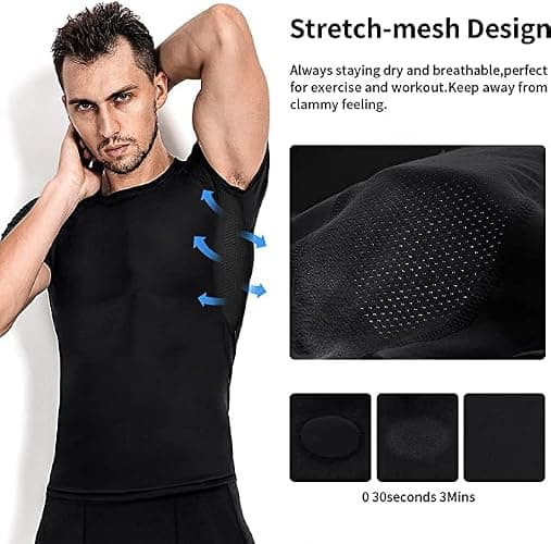 Niksa Men's Compression Shirts 3/5 Pack,Short Sleeve Athletic Compression Tops Cool Dry Workout T Shirt thumbnail 4