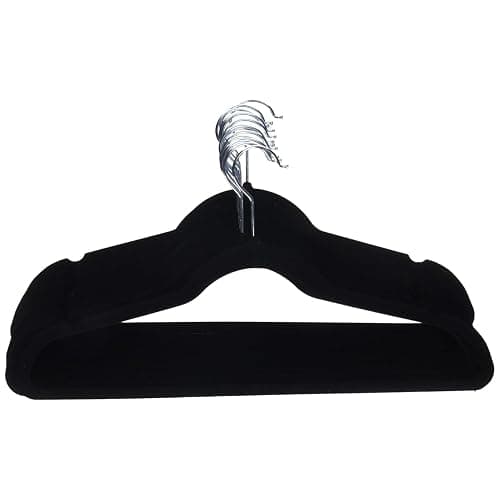 Amazon Basics Slim Velvet, Non-Slip Suit Clothes Hangers, Pack of 30, Black thumbnail 6