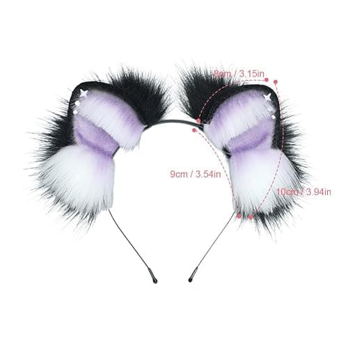 Eforcase Faux Wolf Ears Headwear Faux Fur Headbands Headdress Halloween Animal Cosplay Costume Accessories for Women thumbnail 2