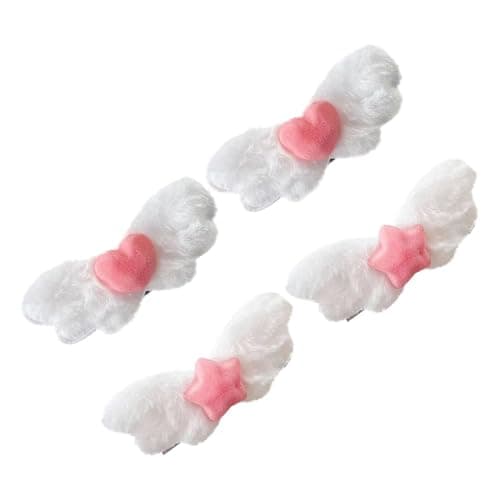 FRCOLOR 4 Stück-pack Engelsflügel Haarspangen mit Flügel Design Weiche Haarclips für Frauen und Mädchen Modische Haar Accessoires für Styling und Frisuren - Image 1