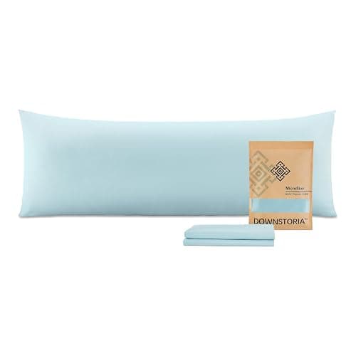 DOWNSTORIA Body Pillow Cover, Ultra Soft Microfiber Long Pillowcase, Envelope Closure Large Pillow Cases 20x54 inch (Light Blue) - Image 1