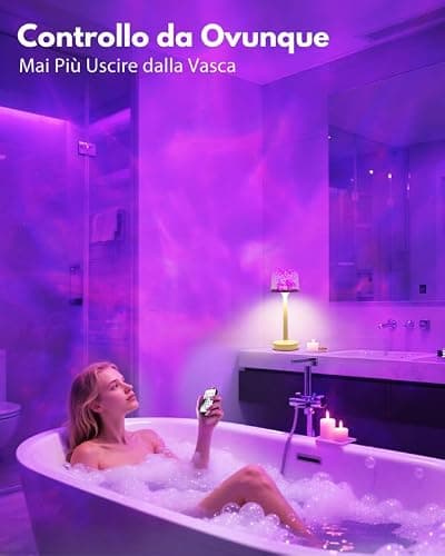 Lampe de Douche Étanche SPA - Lampe de Bureau Sans Fil Rechargeable - Projecteur d'Ambiance SPA 16 Couleurs LED - Télécommande - Contrôle Tactile - Éclairage Salle de Bain, Toilettes, Bureau thumbnail 6