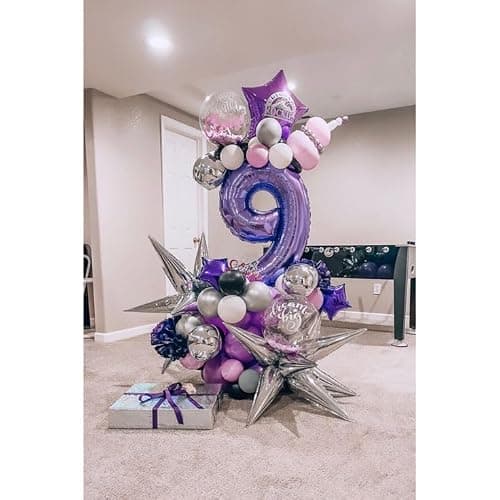 Purple Number 30 Balloon 40 Inch, 30th Birthday Decorations Men Women | Foil Purple number balloons, giant helium inflatable balloon numbers for 30th birthday decorations, helium supported thumbnail 9