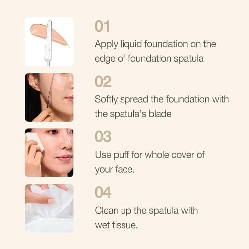 STUDIO17 Foundation Spatula Made of Stainless Steel | Professional Makeup Spatula for Even Application of Foundation | Double Edged Spatula for Small Area of Face | Pouch Included for Clean Storage thumbnail 5