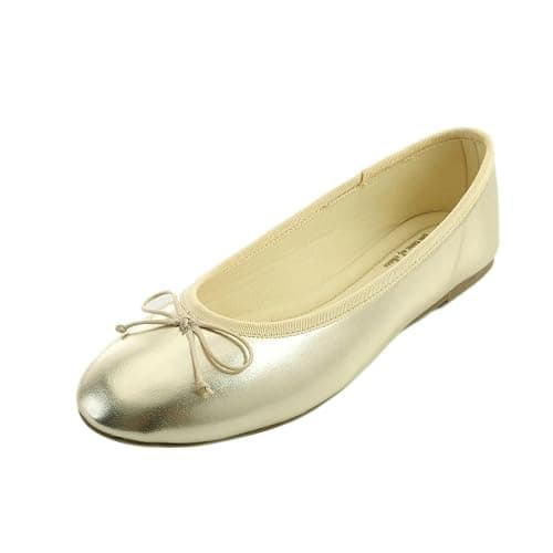 FEVERSOLE Women's Macaroon Colorful Memory Foam Cushion Insock Patent Ballet Flat - Image 1