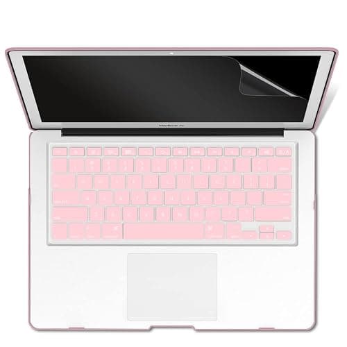 IBENZER Compatible with MacBook Air 11 Inch Case Model A1370 A1465, Soft Touch Plastic Hard Shell Case Bundle with Keyboard Cover & Screen Protector for Mac Air 11, Pink Gold, A11MPK+2A thumbnail 7