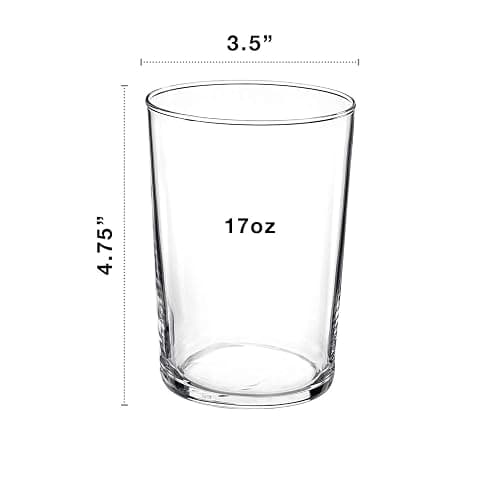 Bormioli Rocco Bodega Collection Glassware – Set Of 12 Maxi 17 Ounce Drinking Glasses For Water, Beverages & Cocktails – 17oz Clear Tempered Glass Tumblers, Transparent thumbnail 3
