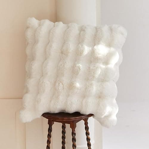 Bubble Decke Fellimitat Kuscheldecke Flauschig Flauschige Fluffy Blanket für Bett Sofa Casual (Weiß, 100 * 160cm) thumbnail 8