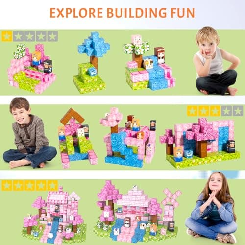 Vdealen 300 PCS Magnetic Blocks-Magnetic Building Blocks, Stacking Magnetic Cubes Toy for Kids, STEM Montessori Sensory Toys for Boys and Girls Age 3 4 5 6 7 8 9 10 11 12 Christmas Birthday Gift thumbnail 4