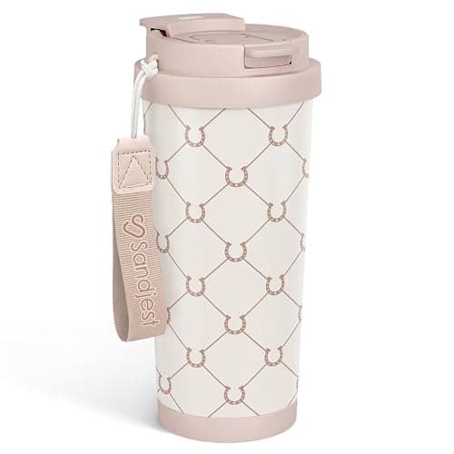 SANDJEST Horse Tumbler - Stainless Steel 2-in-1 Lid Coffee Tumbler 18 oz, Insulated Travel Mug Gift for Horse Lovers Women Girl, Birthday Christmas - Image 1