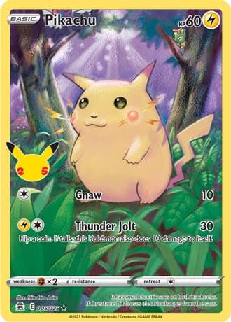 Pokémon Celebrations Pikachu, 25th Anniversary Full Art Rare Holo + Surprise Card! - Image 1