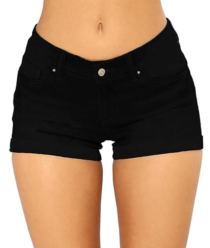 Govc Women Casual Summer Mid Waist Stretchy Denim Jean Shorts Junior Short Jeans - Image 1