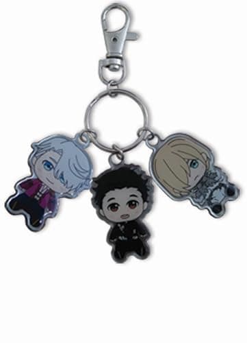 Great Eastern Entertainment Yuri!!! On Ice - SD Yuri Katsuki Victor Nikiforov Yuri Plisetsky Yurio Metal Keychain - Image 1