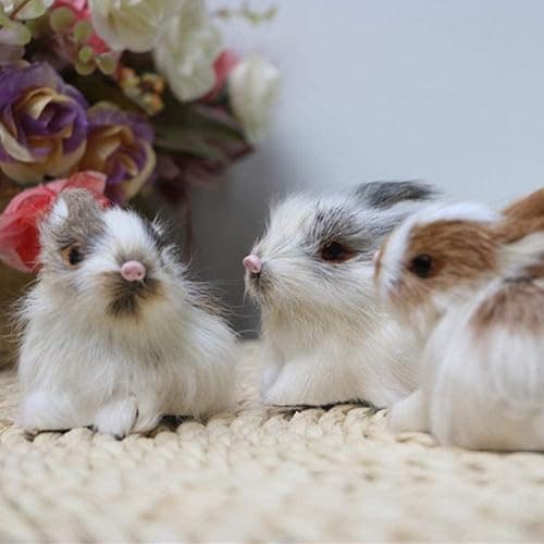 Htppzjr Mini Simulation Rabbits, Realistic Cute Plush Rabbits Lifelike Plush Bunny Realistic Rabbit Miniatures, White Rabbits Home Party Decors Model Gift Miniatures Decorations thumbnail 7