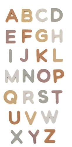 Neutral Silicone Alphabet Magnetic Letters, 26 Piece Non Toxic Learning Set, Perfect for Refrigerator, Whiteboard and Educational Activities - Image 1