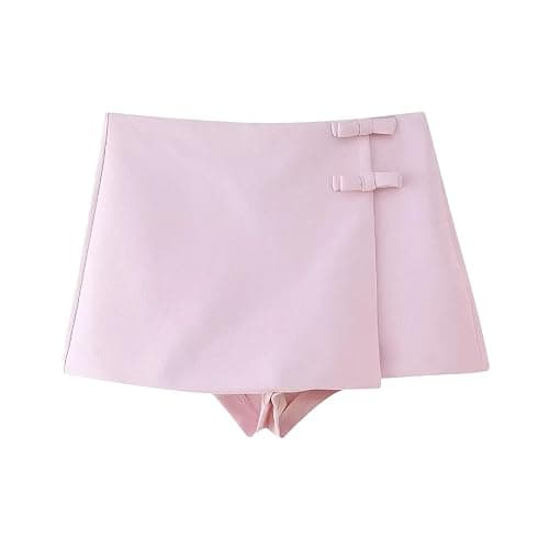 Women's Casual Shorts Office Solid High Waist Layered Bowknot Side Zipper Outdoor Short Pants - Image 1