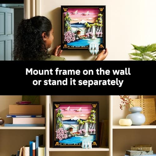 LEGO Art Japanese Cherry Blossom Landscape Building Set for Adults - Room Decoration & Gift for Women & Men, Ages 18+ - Framed Wall Decor, Stand or Hang to Display - 31218 thumbnail 6