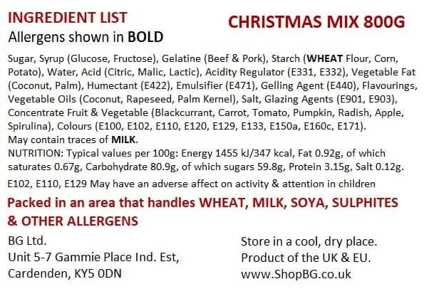 BG Christmas Wishes Pick & Mix Sweets - Retro Xmas Candy Sweeties Christmas Pick n Mix Jelly, Gummy, Fizzy Santa Xmas Assortment, 800g Gift Pouch thumbnail 3