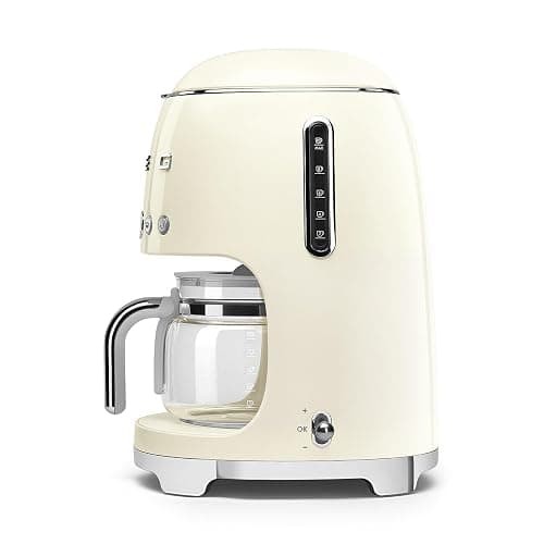 Smeg 50's Retro Style Aesthetic Drip Coffee Machine with 10 Cup Glass Carafe, Auto Start Feature, Keep Warm Plate, and Two Coffee Strength Settings (Cream) thumbnail 7
