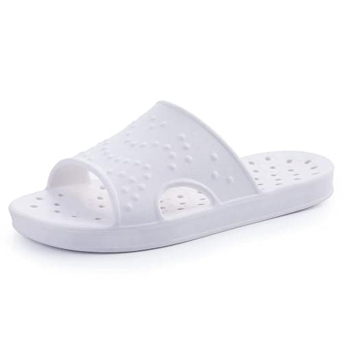 shevalues Shower Shoes for Women Men with Arch Support Quick Drying Pool Slides Lightweight Beach Sandals with Drain Holes - Image 1