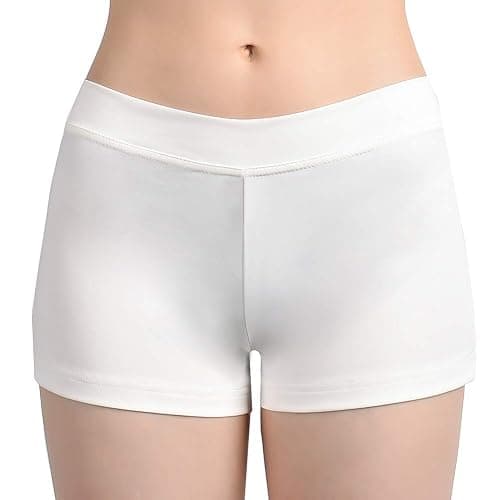SUPRNOWA Boy Cut Low Rise Booty Shorts - Spandex Active Dance Yoga Workout Fitness Shorts for Women - Image 1