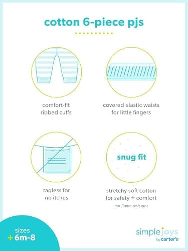Simple Joys by Carter's girls 6-piece Snug Fit Cotton Pajama Set thumbnail 7