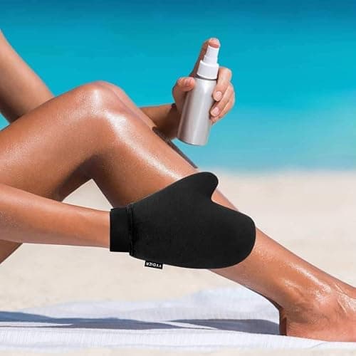 Yvoier Self Tanning Mitt Applicator - Elastic Wrist Tan Mitt Applicator Microfibre Tanning Lotion Applicator Self Tanning Glove Sunless Tanning Mitt Streak Free Tan for Tanner Spray Mousse Lotions thumbnail 7
