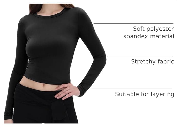 GAYHAY Long Sleeve Shirts for Women Tops Fitted Clothes Fall Fashion 2026 | Basic Tees, Girls School Outfits, Y2k Winter Tshirt, Tight Underscrub, Workout Casual, Cute Trendy Plain Compression Layering thumbnail 4