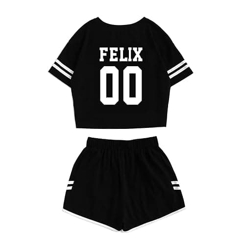 JUNG KOOK SKZ Shirt + Shorts Set Merch Hyunjin Felix Leeknow Bangchan Changbin Seungmin Shorts T-Shirt Tee - Image 1