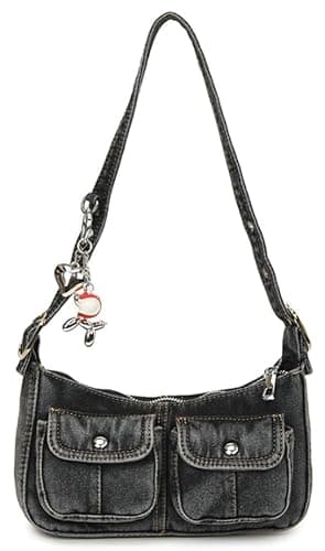 Y2K Denim Purse for Women Vintage Shoulder Bag Small Top Handle Clutch Punk Underarm Handbag with Multiple Pockets 2025 - Image 1