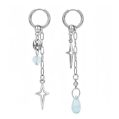 1 Paar Tropfen Spike Ohrringe, Gothic Star Hoop Ohrringe, Punk Grunge Schmuck Accessoires, Unregelmäßige Tropfen Ohrstecker, Y2k Schmuck Geschenke für Frauen - Image 1