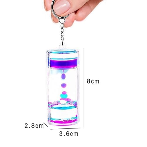 ZHjuju Liquid Motion Timer Keychain - (3-Pack) Sensory Toy for Stress Relief, Calming Fidget Keyrings for Kids & Adults, Autism Sensory Tool, Handbag & Car Decoration,3 Colors thumbnail 2