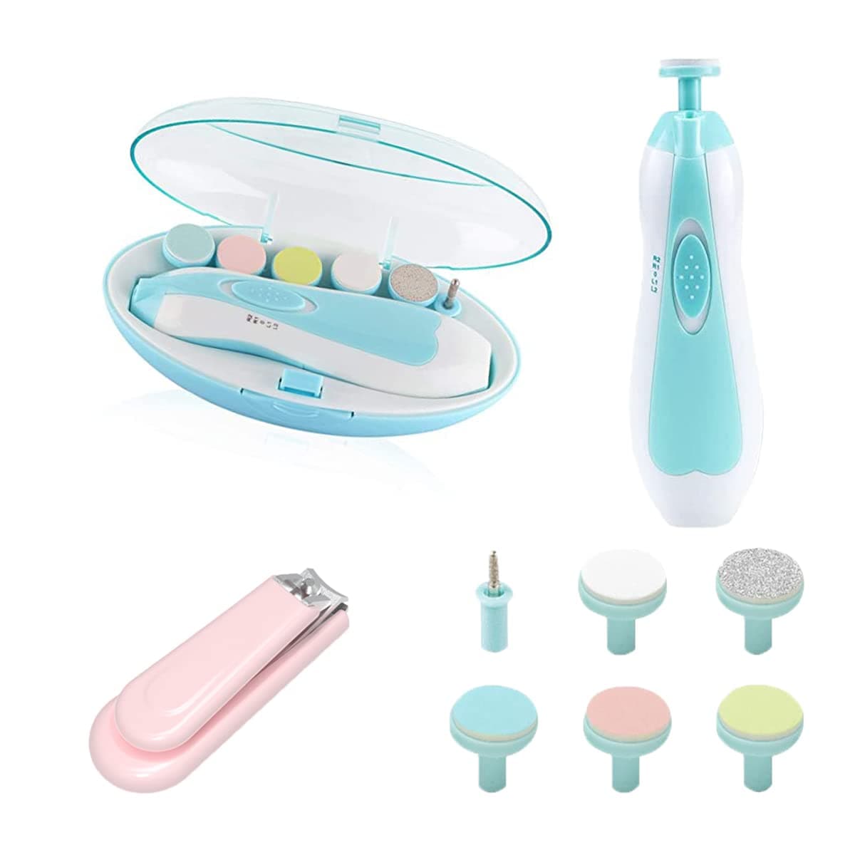DQST Lima de Uñas Bebe, Juego Cortaúñas Bebe, Protege Mejor al Bebé de Daños en Las Uñas. Adecuado para Niños y Adultos. (Azul) - Azul - Image 1