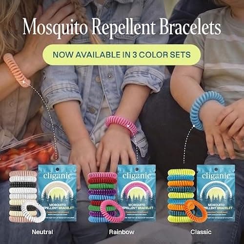 Cliganic 10 Pack Mosquito Repellent Bracelets for Adults & Kids - Natural DEET-Free Bands, Individually Wrapped thumbnail 4