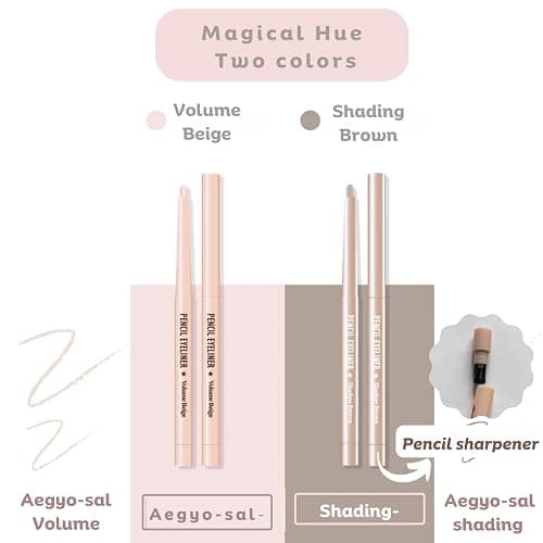 Produco [thebom] AegyoSal Eyeliner Under-Eye Enhancing Pencil Highlighter Eye Makeup (2set) (Volume Beige + Shadow Brown) thumbnail 3