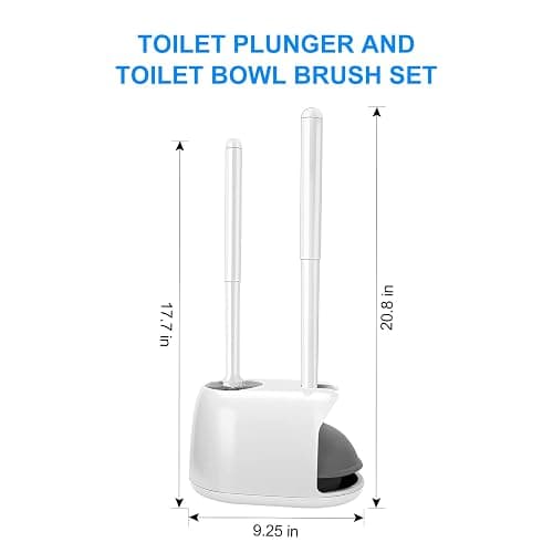 SetSail Toilet Brush and Plunger Set, Toilet Plungers for Bathroom Heavy Duty Toilet Bowl Brush and Holder Hidden Toilet Plunger and Brush Set for Deeply Cleaning - white thumbnail 2